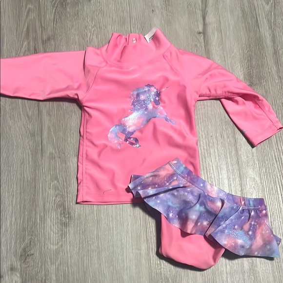 UV Skinz Galaxy Unicorn Pink Kids Rashguard Set - Picture 1 of 2